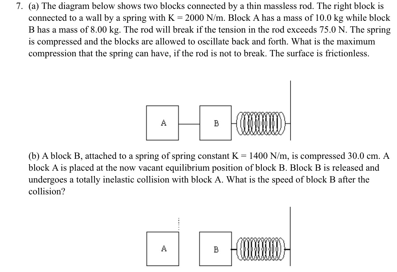 Solved (a) ﻿The Diagram Below Shows Two Blocks Connected By | Chegg.com