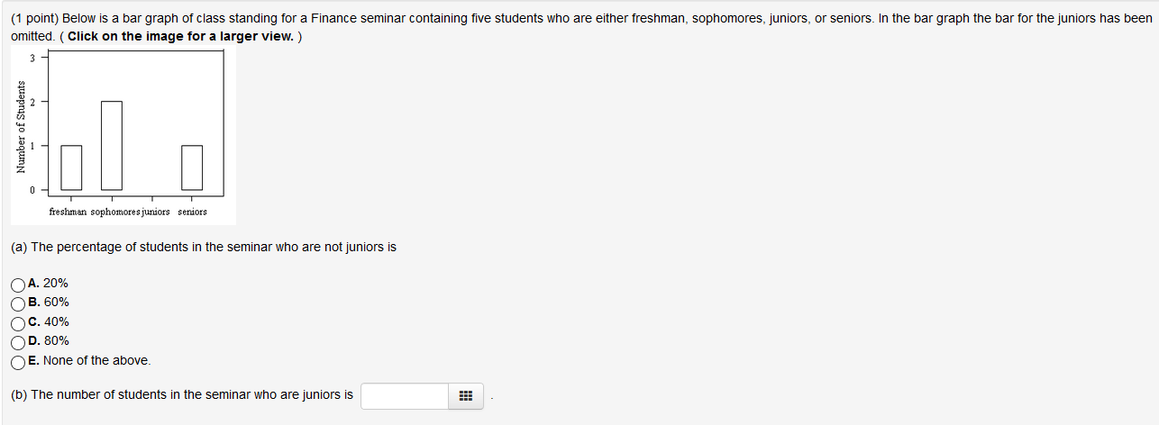 Solved (1 point) For each problem, select the best response | Chegg.com