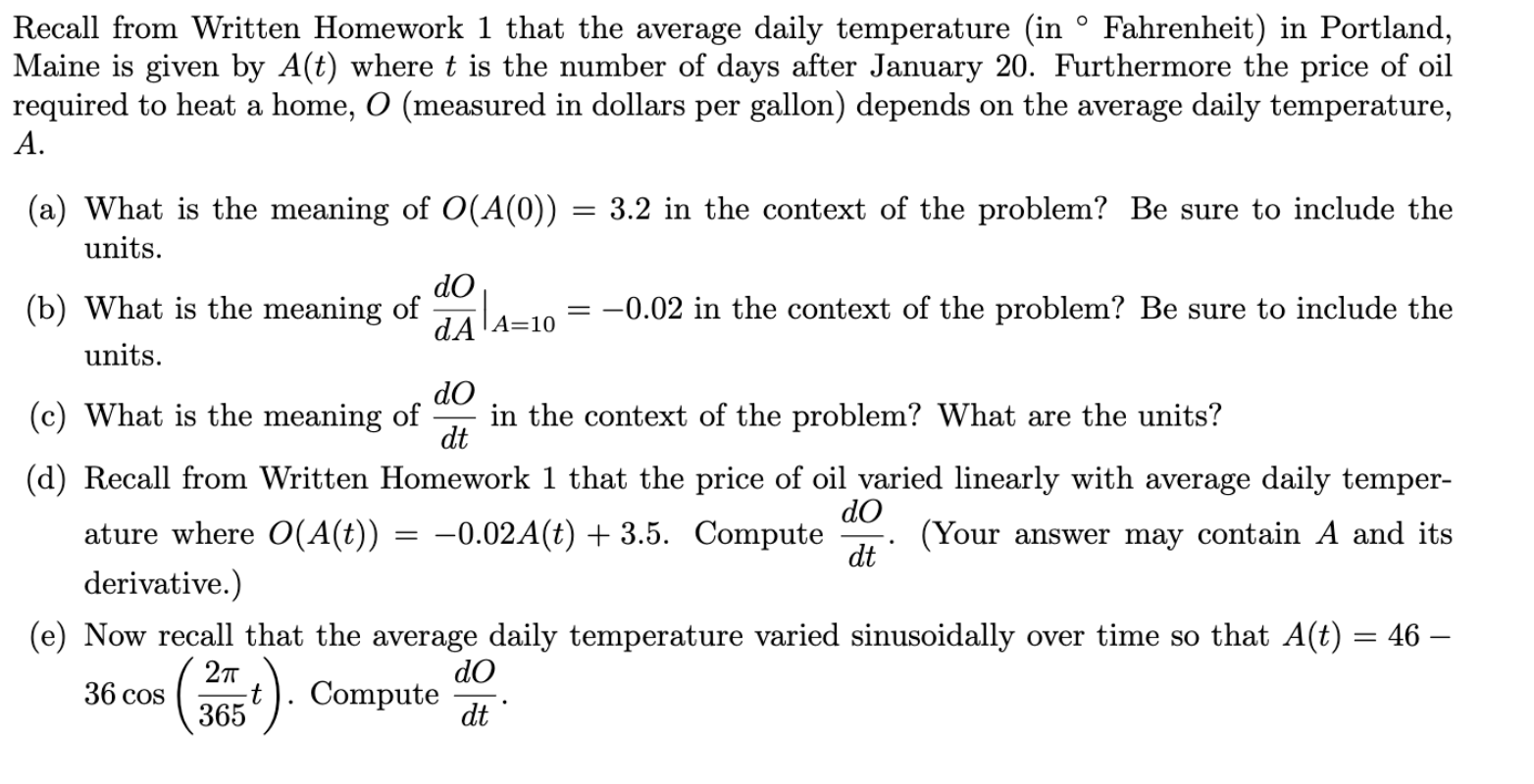 Solved Recall from Written Homework 1 that the average daily | Chegg.com