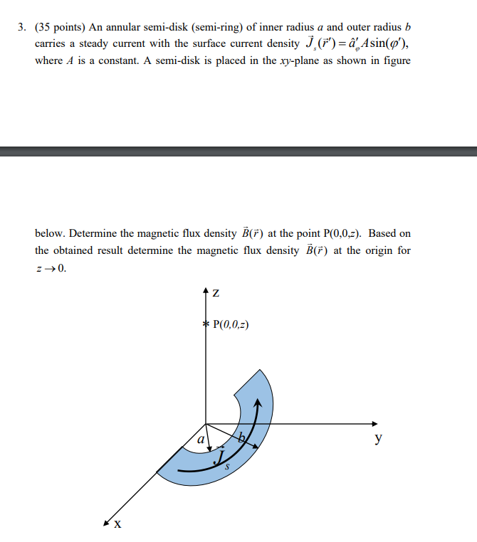Solved 3 35 Points An Annular Semi Disk Semi Ring Of Chegg Com