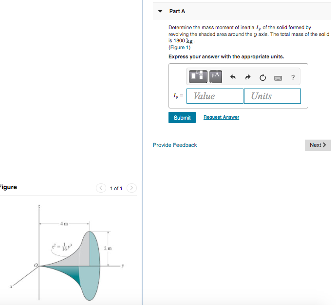 Solved Part A Determine the mass moment of inertia I, of the | Chegg.com
