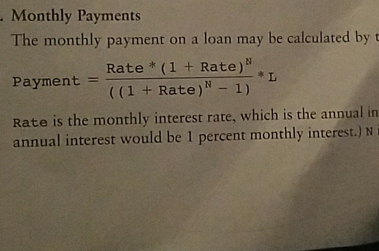 Solved Rate is the monthly interest rate, which is the | Chegg.com