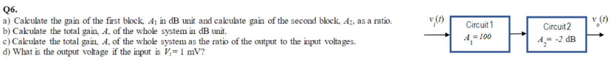 Solved Circuit 1 Circuit 2 Q6. a) Calculate the gain of the | Chegg.com