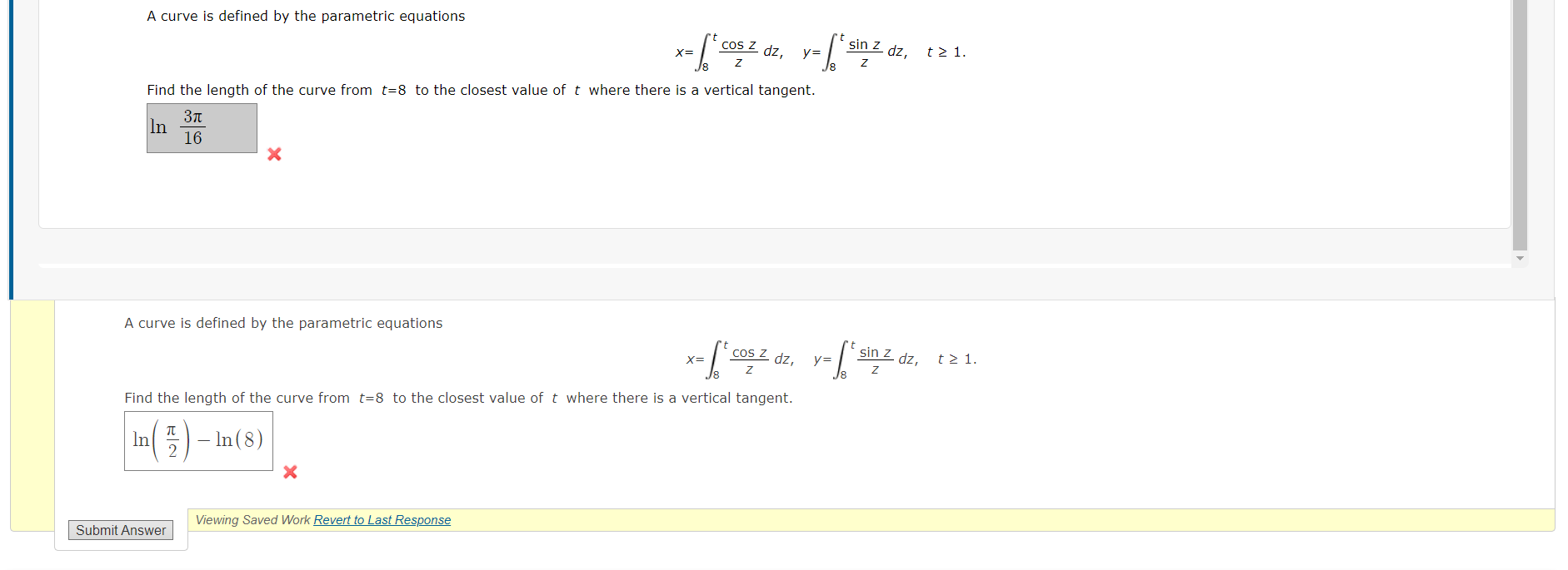 Solved A Curve Is Defined By The Parametric Equations