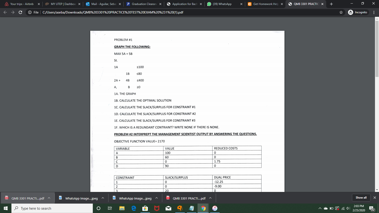 Need help with questions 1C-1E and 3A-3B and | Chegg.com