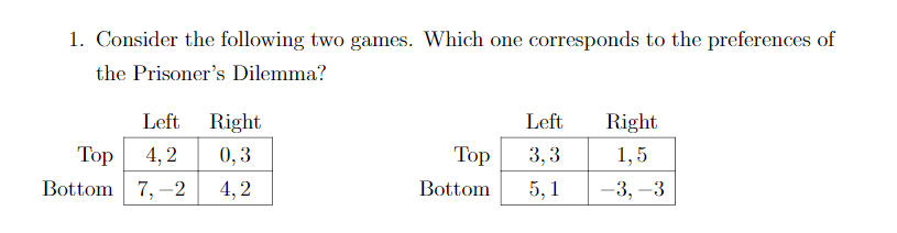 Solved 1. Consider The Following Two Games. Which One | Chegg.com