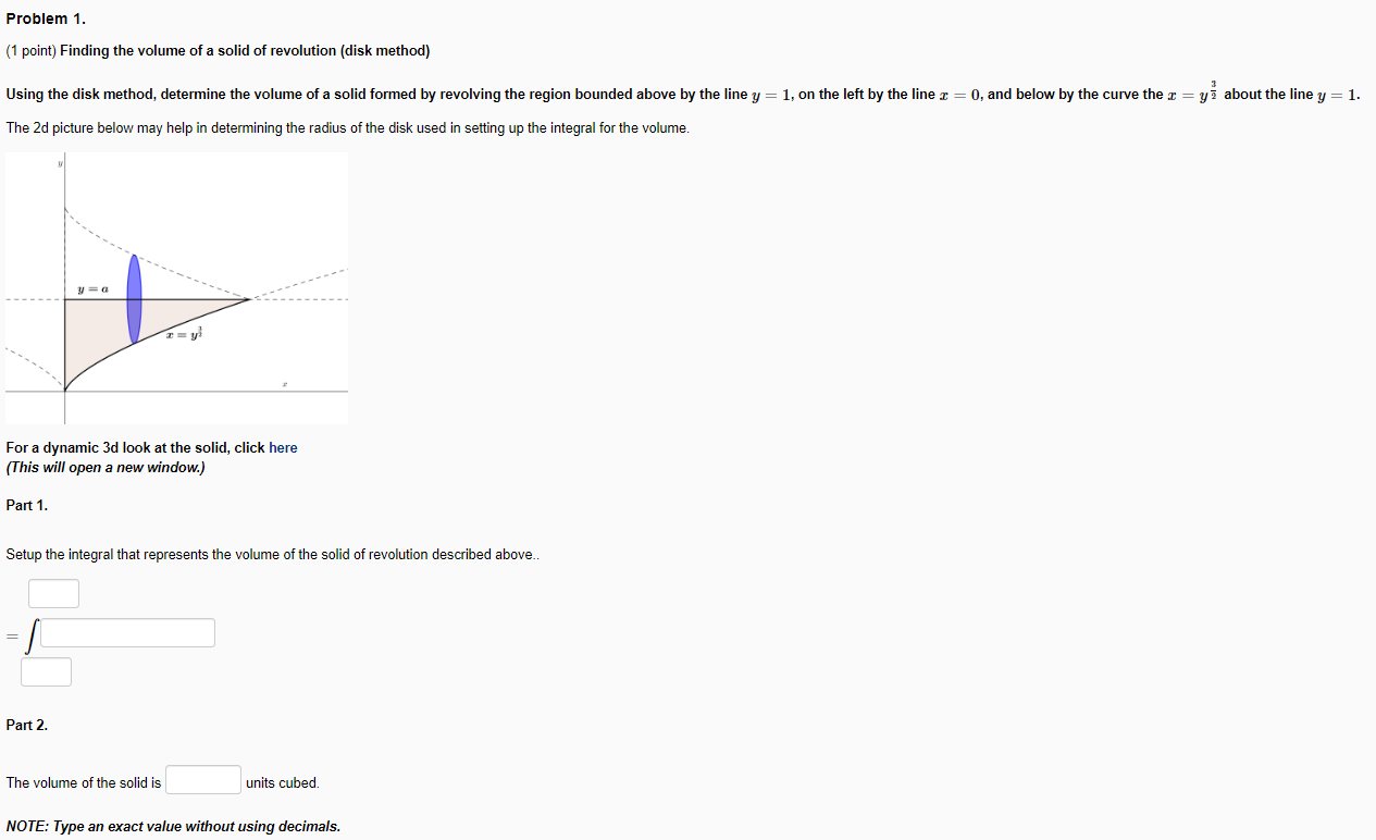 Solved Problem 1 1 Point Finding The Volume Of A Solid Of Chegg Solved Problem 1 1 Point Finding The Volume Of A Solid Of Chegg