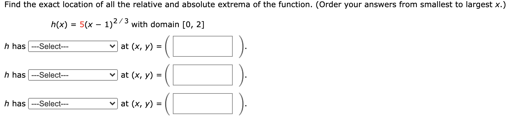 Solved Find The Exact Location Of All The Relative And | Chegg.com