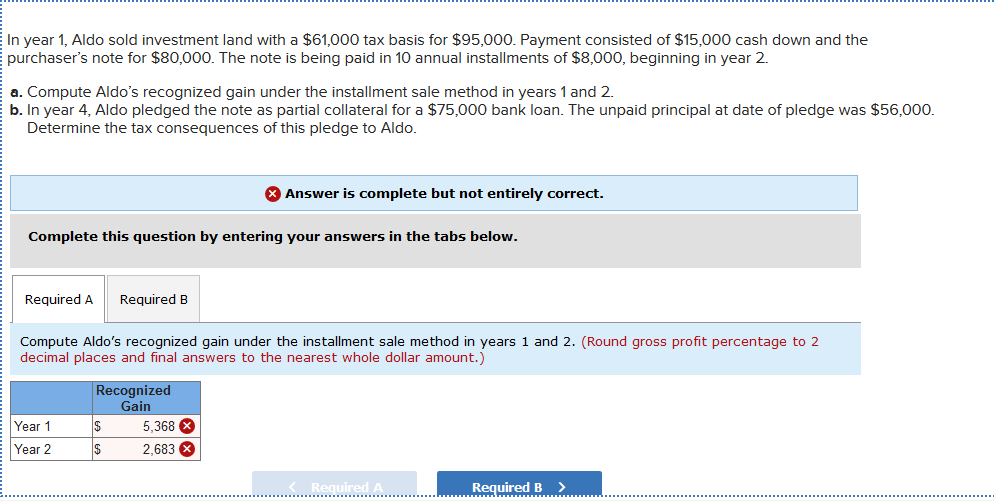 solved-in-year-1-aldo-sold-investment-land-with-a-61-000-chegg