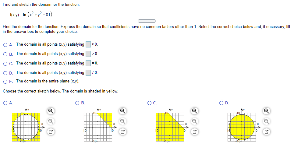 Solved Find And Sketch The Domain For The Function F X Y