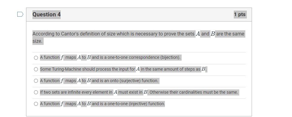 Solved Question 3 1 pts Which of the following is true | Chegg.com