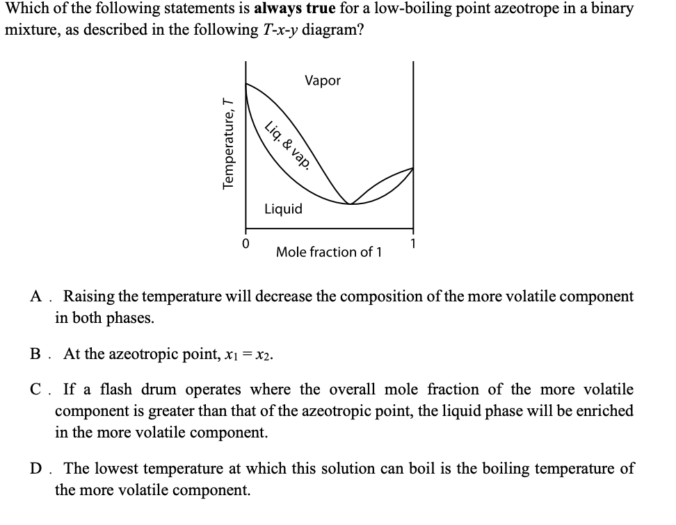Solved Which of the following statements is always true for