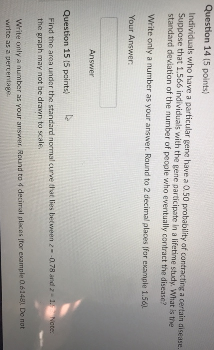 Solved Question 14 (5 points) Individuals who have a | Chegg.com