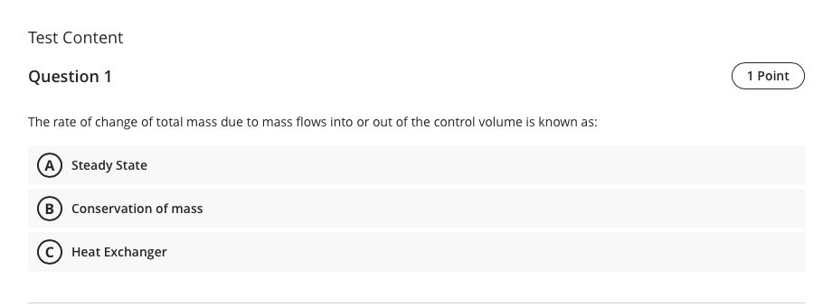 Solved Test Content Question 1 1 Point The rate of change of | Chegg.com