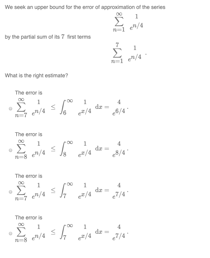Solved We seek an upper bound for the error of approximation | Chegg.com