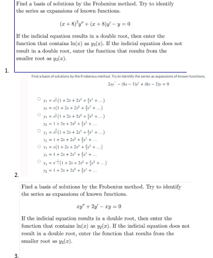 Solved Find A Basis Of Solutions By The Frobenius Method. | Chegg.com