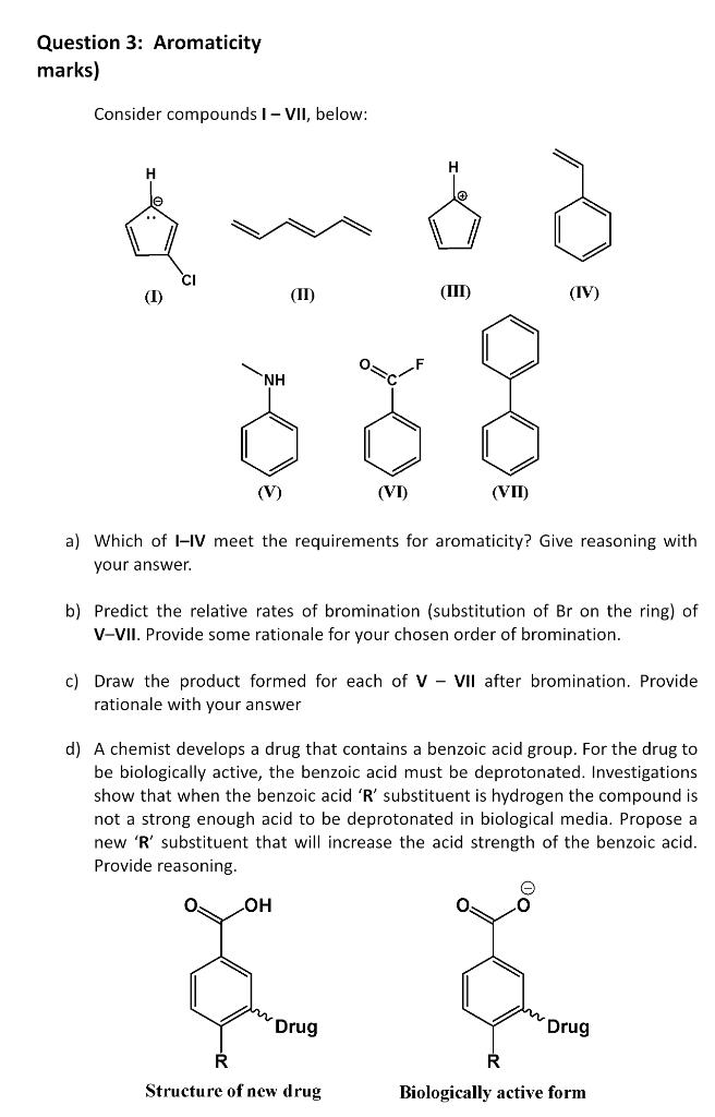 Solved Consider Compounds I - VII, Below: A) Which Of I-IV | Chegg.com