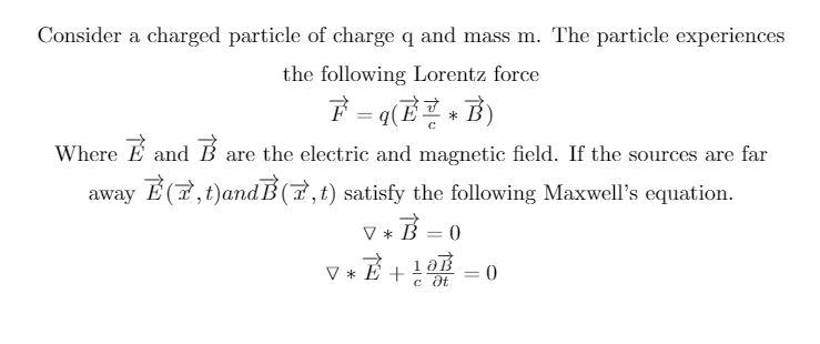 Solved Consider A Charged Particle Of Charge Q And Mass M Chegg Com