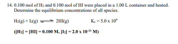 Solved 4. 0.100 mol of H2 and 0.100 mol of HI were placed in | Chegg.com