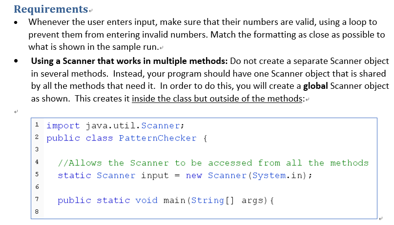 Solved Assignment Write a program named PatternChecker that | Chegg.com