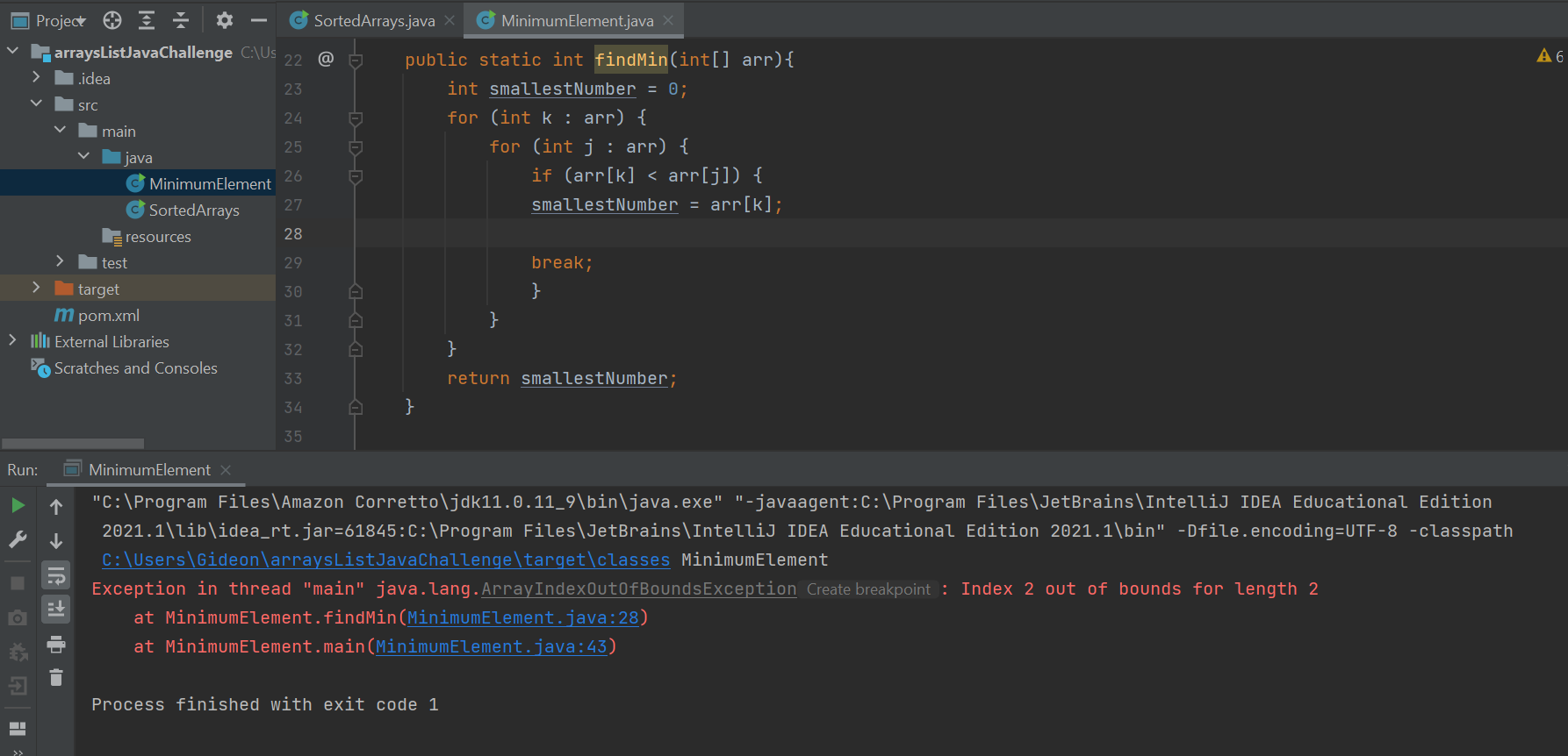 Solved SortedArrays 35 resources 36 37 public static void | Chegg.com