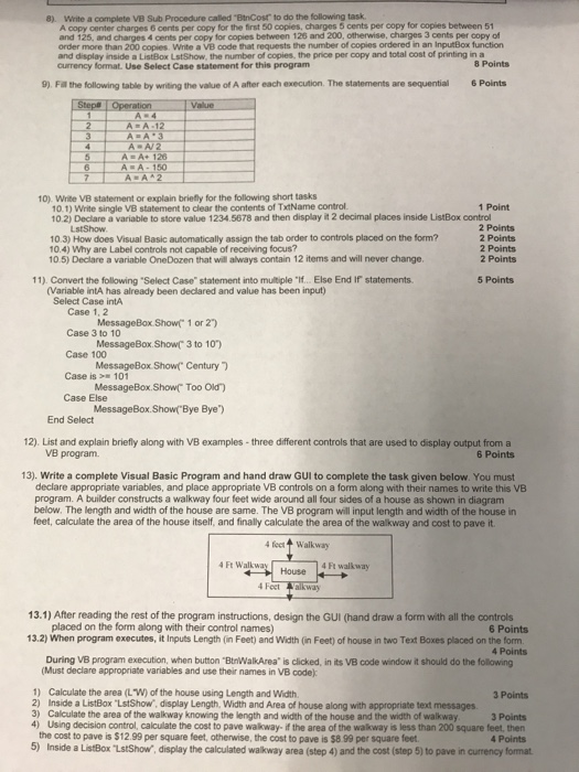 Solved 8). Write a complete VB Sub Procedure called | Chegg.com