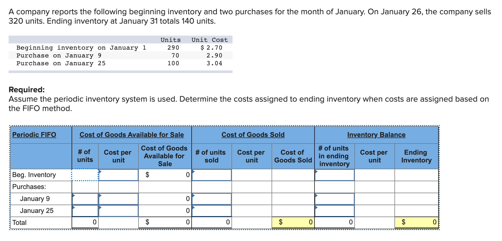 A Company Reports The Following Beginning Inventory And Two Purchases