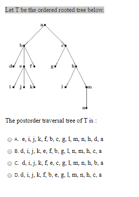 Solved Let T Be The Ordered Rooted Tree Below Dd The Pos Chegg Com