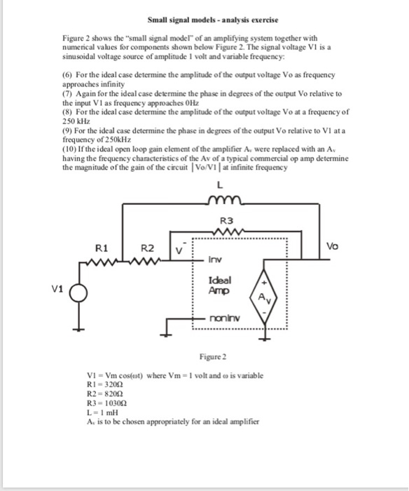 Solved Small signal models-analysis exercise Figure 2 shows | Chegg.com