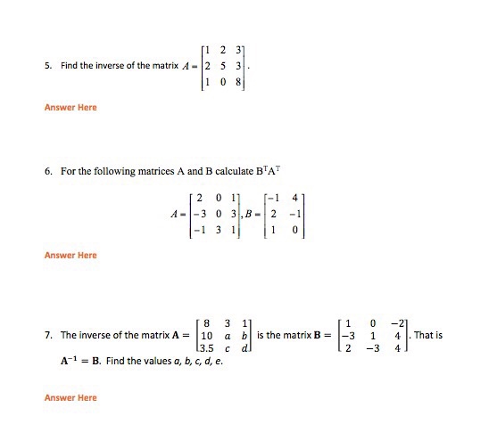 Solved 12 31 5. Find the inverse of the matrix A- 2 5 3 | Chegg.com