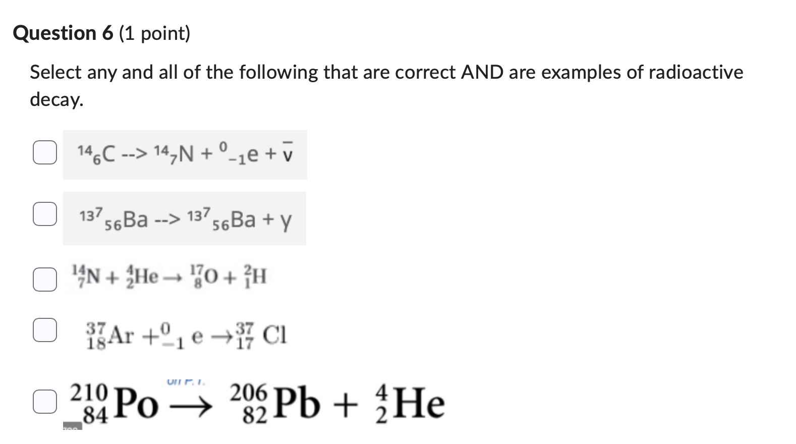 Solved Select any and all of the following that are correct | Chegg.com