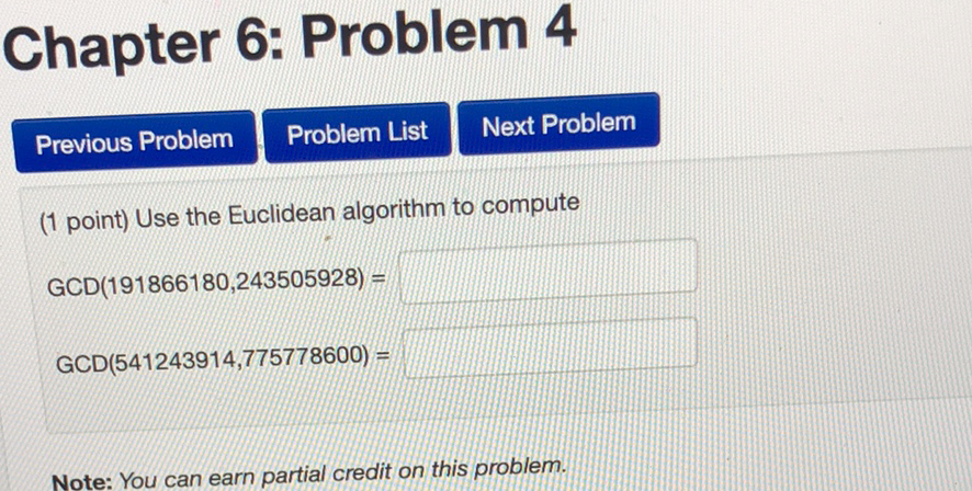 Solved Chapter 6: Problem 4 Previous Problem Problem List | Chegg.com