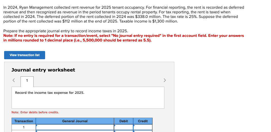 Solved In 2024, Ryan Management collected rent revenue for  Chegg.com