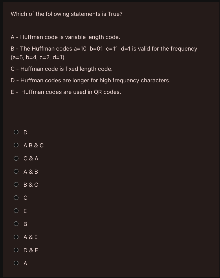 Solved Which Of The Following Statements Is True? A - | Chegg.com