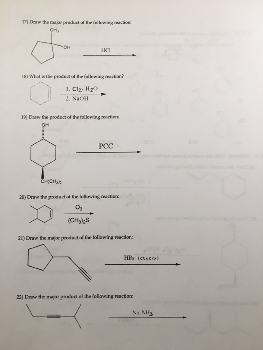 Solved 17) Draw the major product of the following reaction: | Chegg.com