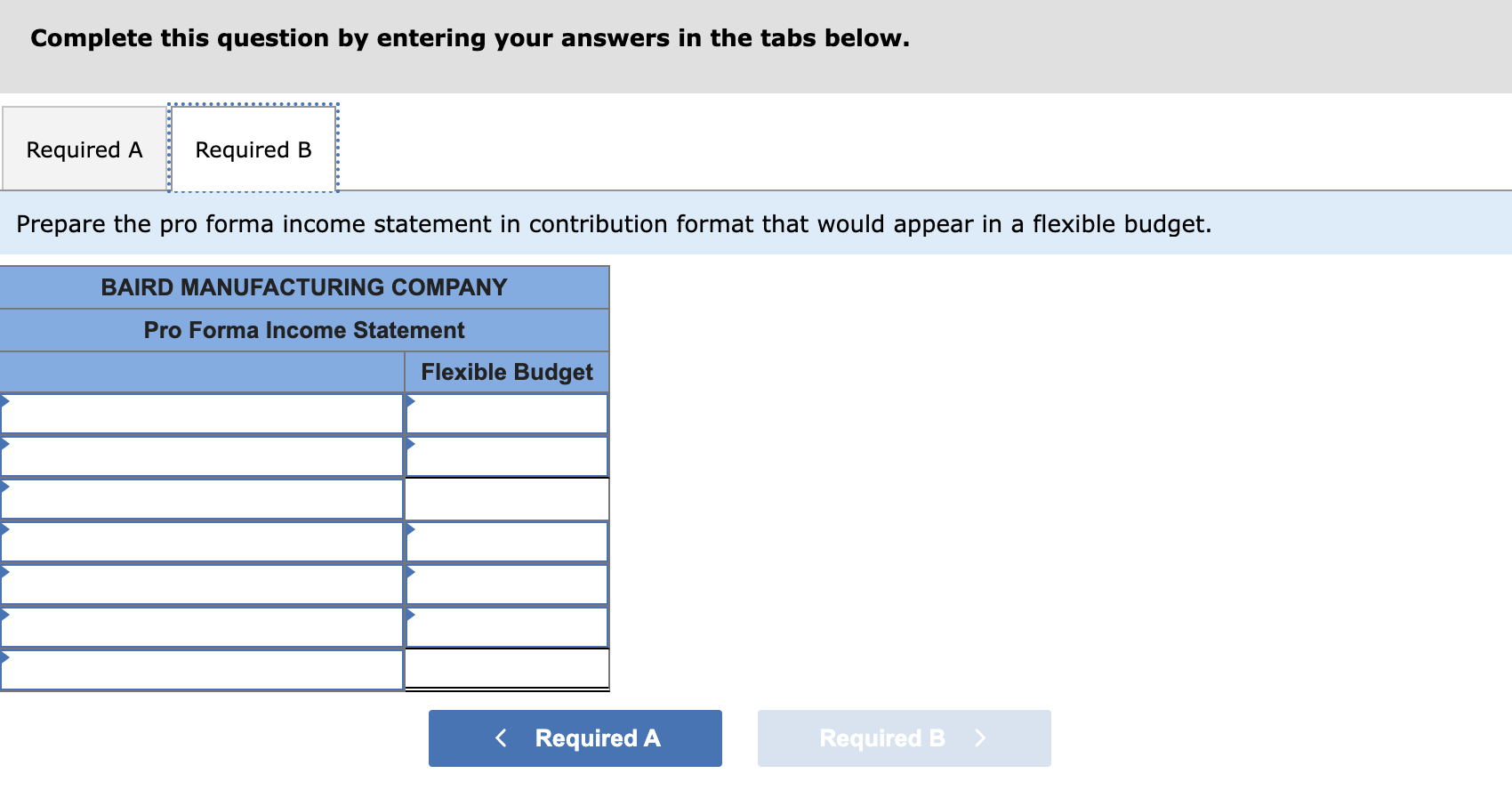 Solved Baird Manufacturing Company established the following | Chegg.com