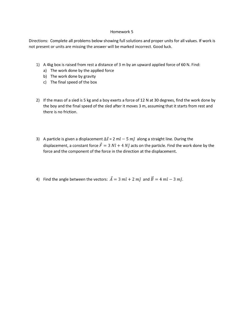 Solved Homework 5 Directions: Complete all problems below | Chegg.com