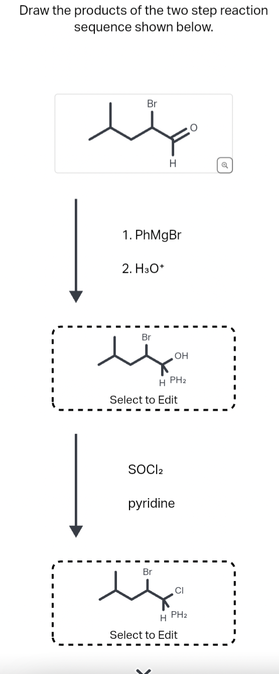 Solved D Jn Draw the products of the two step reaction s | Chegg.com
