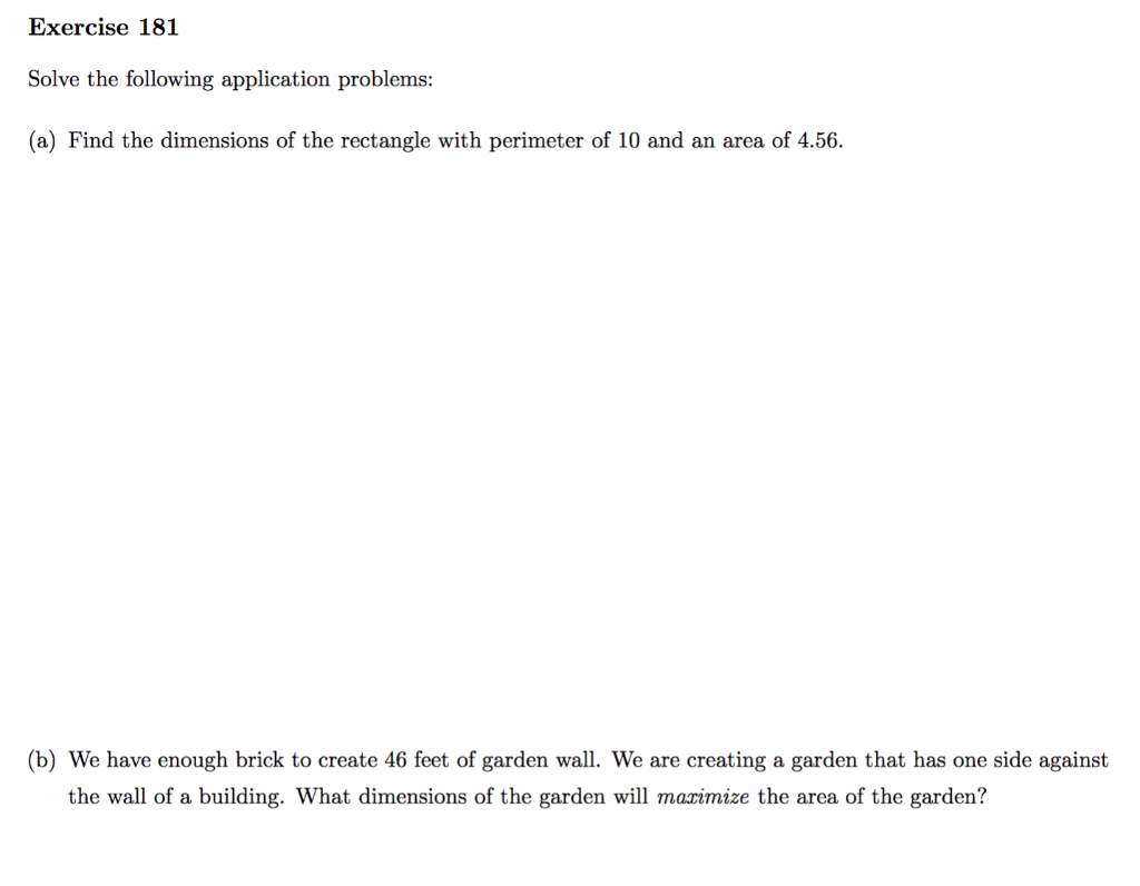 Solved Exercise 181 Solve The Following Application | Chegg.com