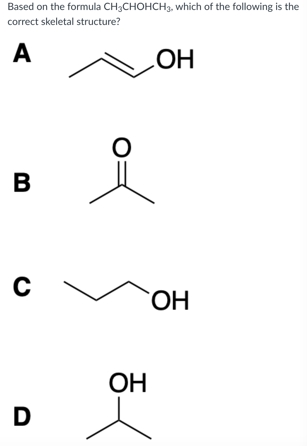 ch3ch(oh)ch3 structural formula