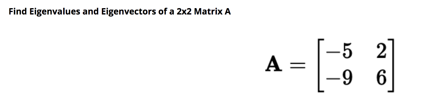 Solved Find Eigenvalues and Eigenvectors of a 2x2 Matrix A | Chegg.com