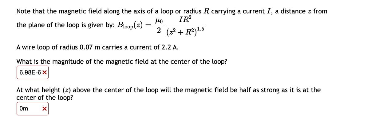 Solved Note that the magnetic field along the axis of ﻿a | Chegg.com