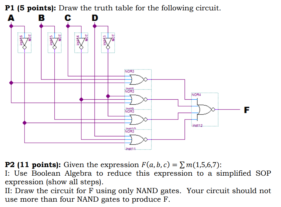 Solved * Draw the truth table for the following circuit. | Chegg.com