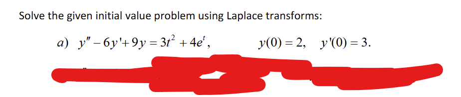 Solved Solve the given initial value problem using Laplace | Chegg.com