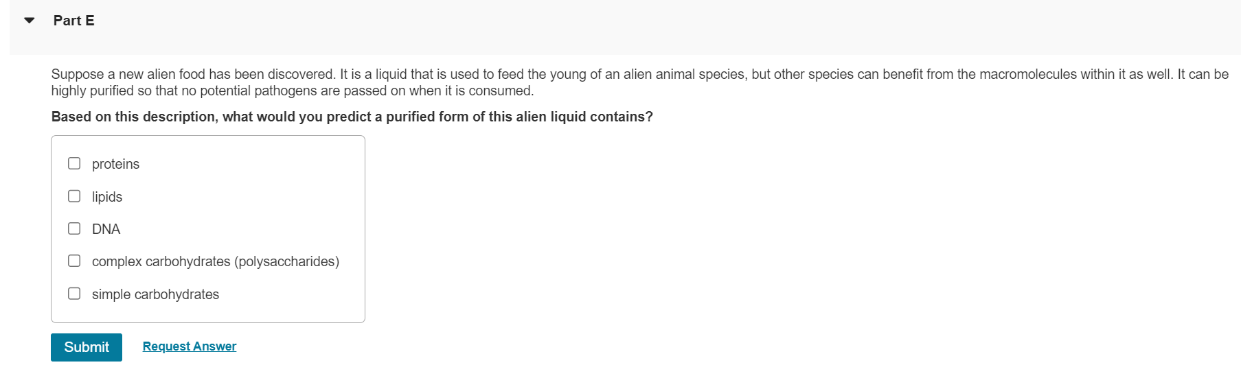 Solved Suppose a new alien food has been discovered. It is a | Chegg.com