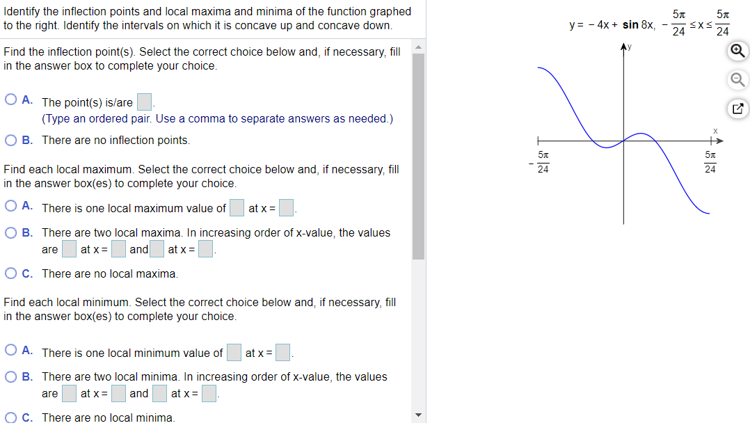 Solved Identify the inflection points and local maxima and | Chegg.com