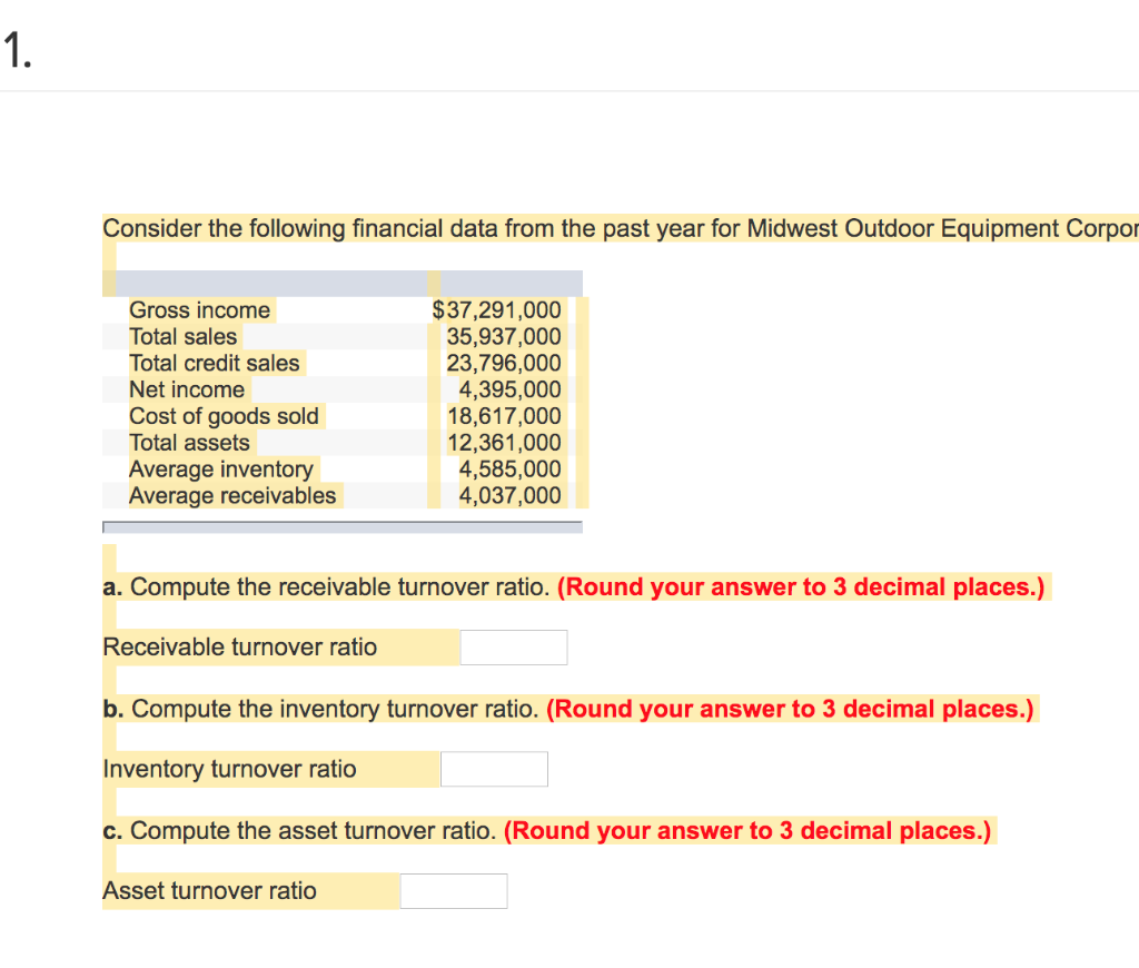 Solved Consider The Following Financial Data From The Past Chegg