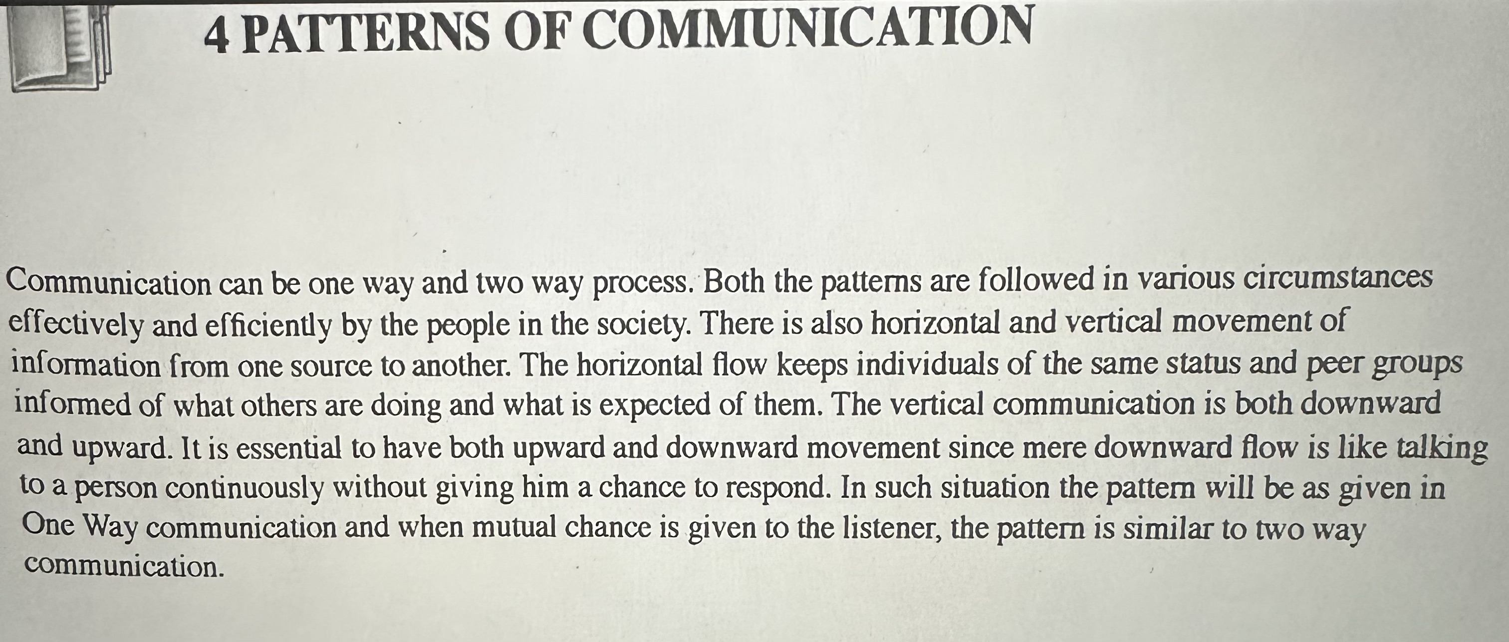 4 PATTERNS OF COMMUNICATION Communication can be one | Chegg.com