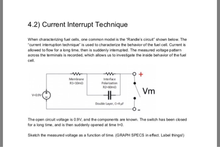 Solved 4.2) Current Interrupt Technique When characterizing | Chegg.com