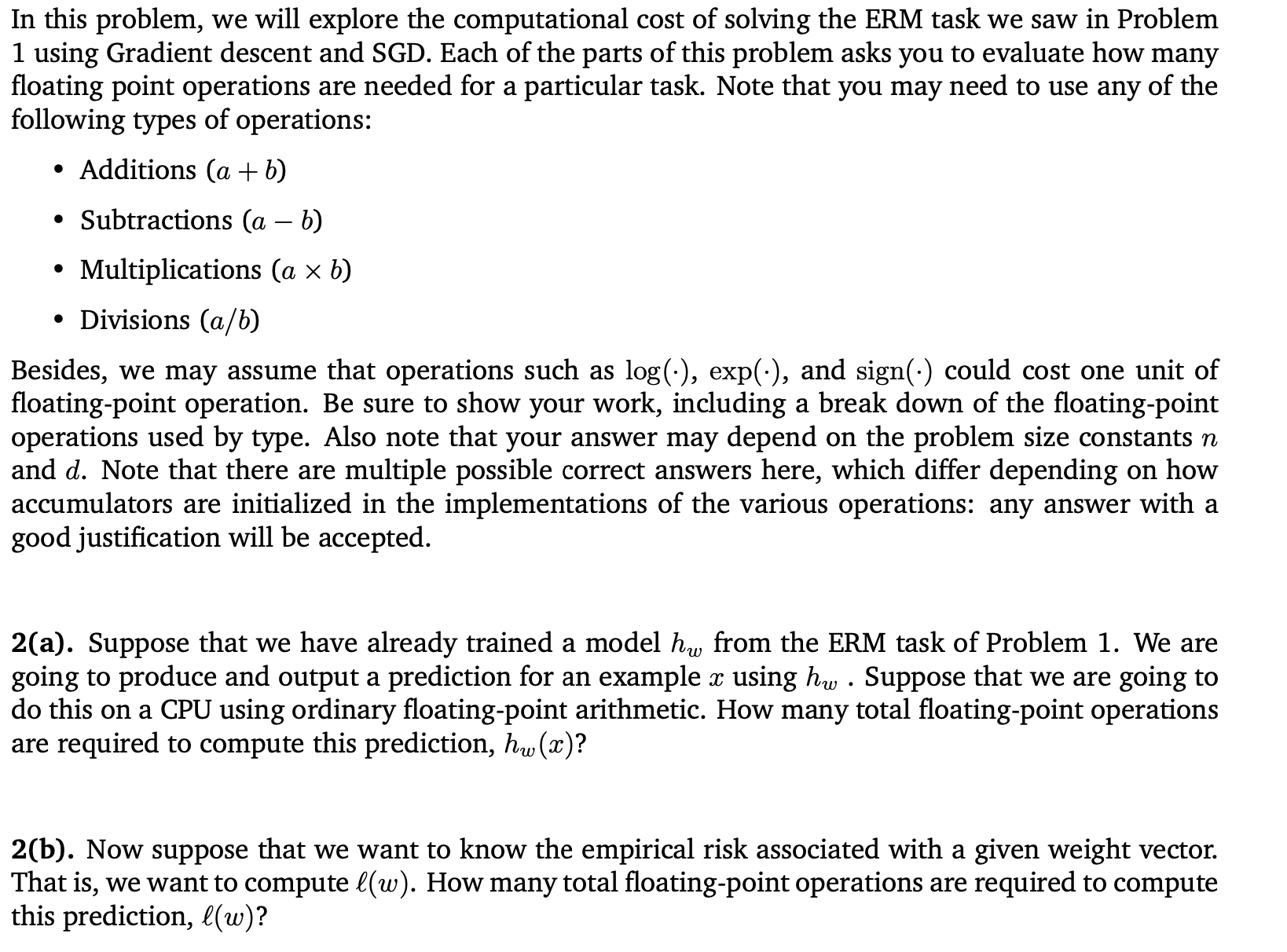 Solved floating point operations are needed for a particular | Chegg.com